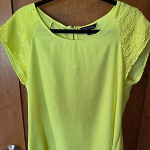 Express Satin Sequence Shoulder Top